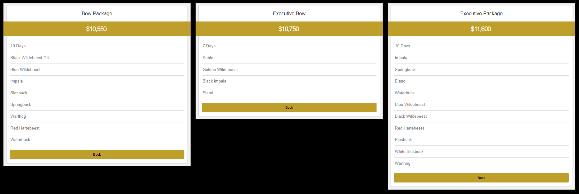 bow hunting packages